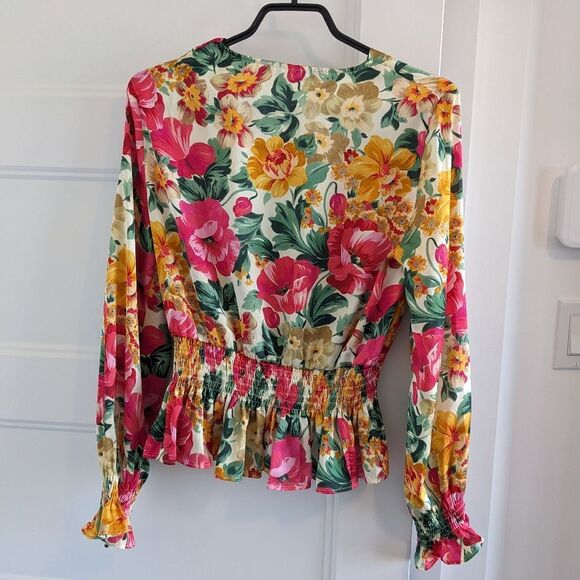 Zara/Floral Blouse Sz L - Picture 3 of 6